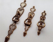 Vintage Style Dresser Knobs Ring Drawer Pulls Handles Antique Brass Backplate Kitchen Cabinet Door Knobs Handle Pull Knob Back Plate Rustic