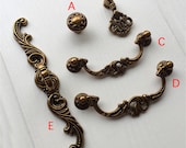3.58 quot 4.17 Drop Bail Drawer Knobs Dresser Ring Pull Handles BackPlate Cabinet Handles Knobs Door Handle Vintage Look Antique Yellow 91 106mm