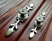 Antique Bronze Knob Dresser Drawer Pulls Handles Backplate Antique Bronze Cabinet Pull Handle Knobs Furniture Hardware Back Plate, 584