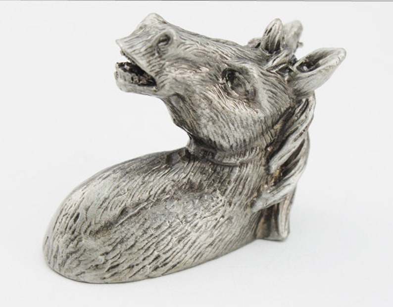 Antique Silver Dresser Knobs Animal Horse Head Drawer Pulls Etsy