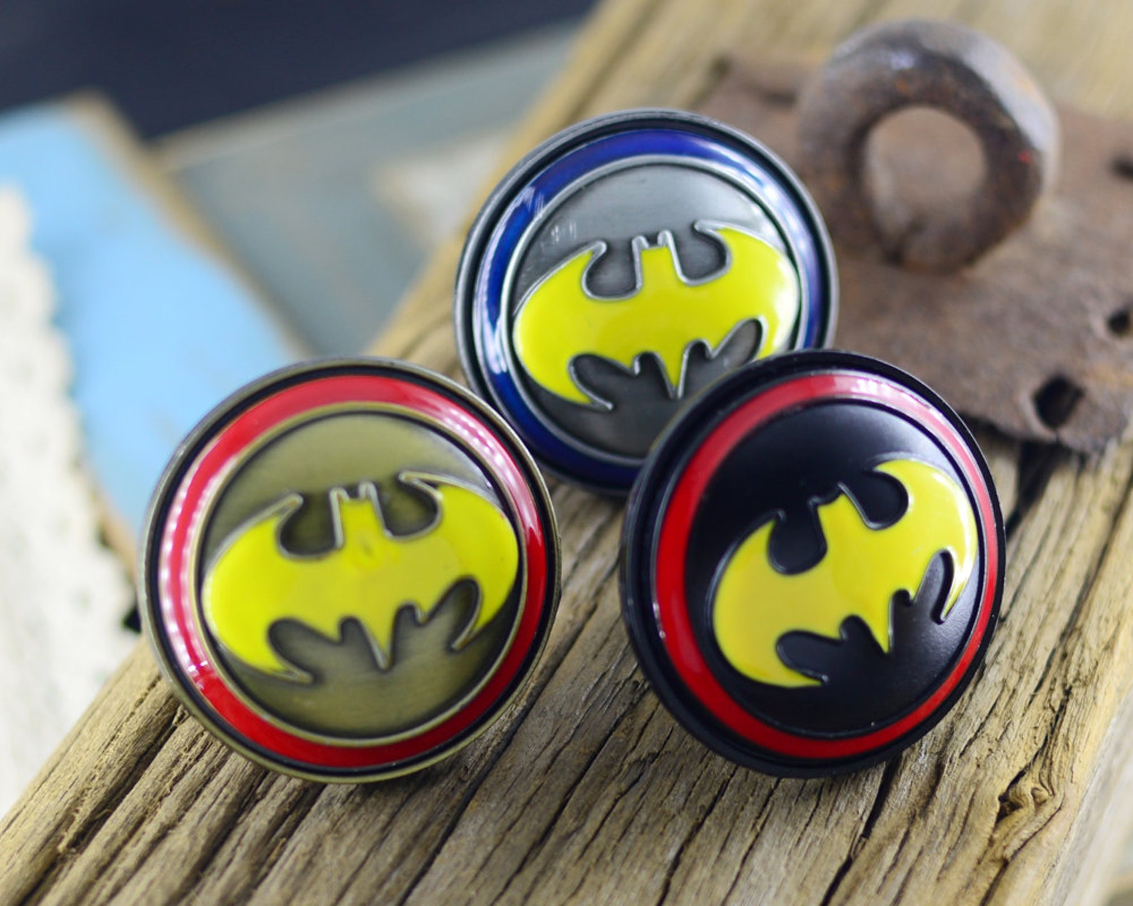 Batman Drawer Knobs super Hero Knobs Furniture Etsy