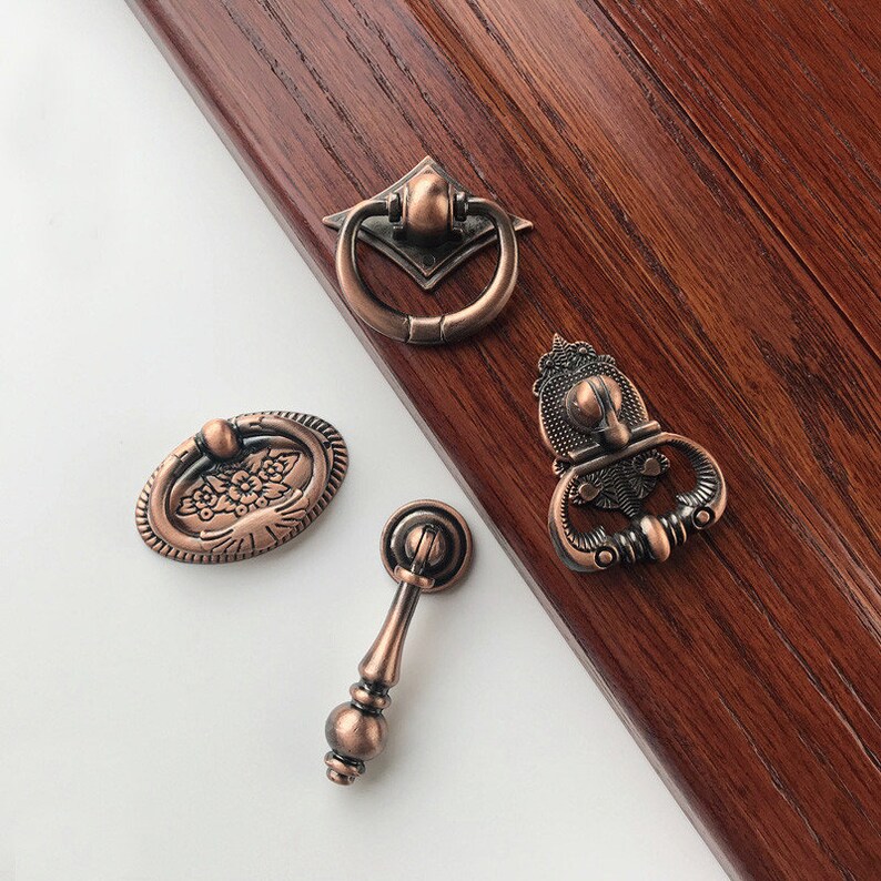 Antique Bronze Drop Ring Pulls Drawer Pulls Handles Knobs Etsy
