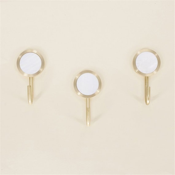 Nordic Decorative Hooks Pearl Shells Brass Wall Hooks Coat Etsy