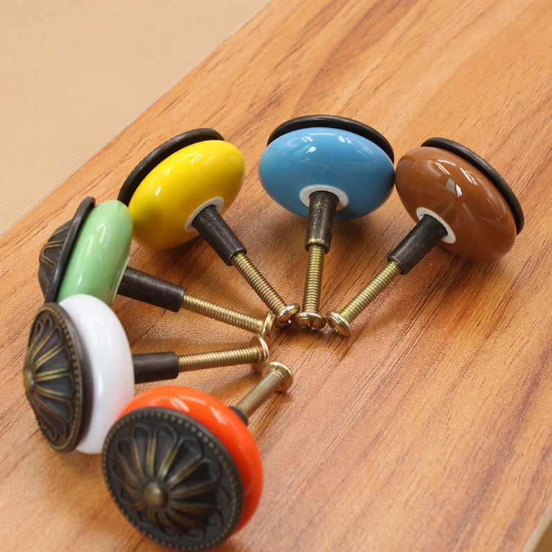 Multicolor Ceramic Knobs / Dresser Knobs Drawer Knobs Etsy