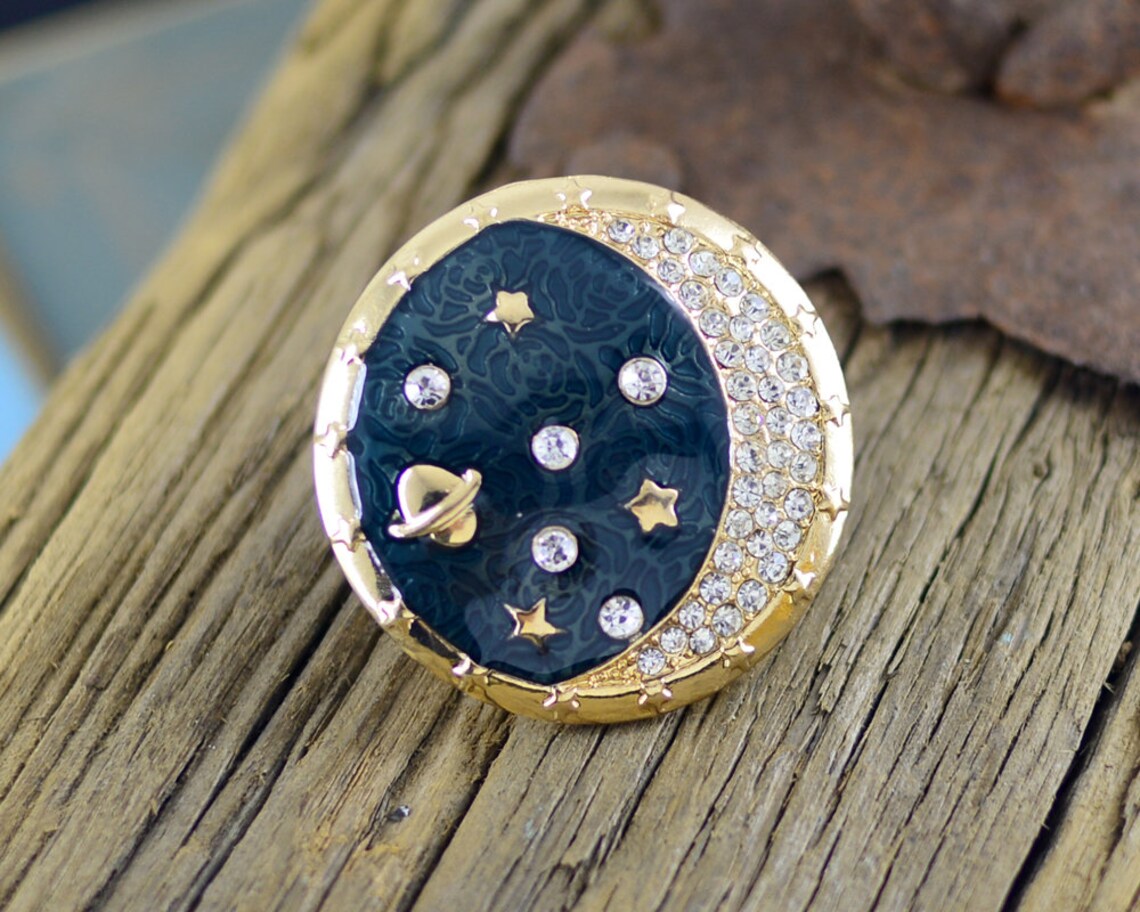 Enamel Moon and Stars Drawer Knobs / Starry Sky / Etsy