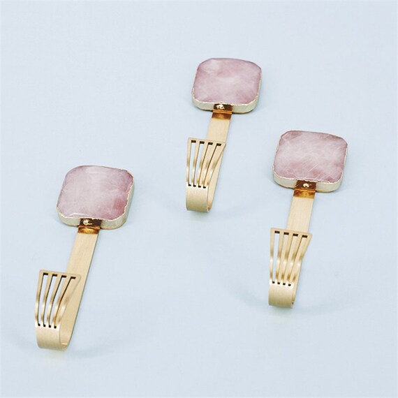 Nordic Brass Hook Natural Powder Crystal Wall Hooks Coat Etsy