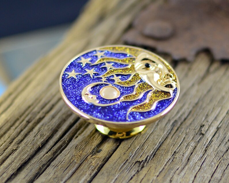 Enamel Sun and Moon Stars Drawer Knobs / Starry Sky / Etsy