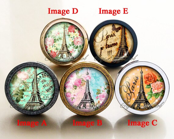 Eiffel Tower Cabochons Knobsillustration Cabinet Dresser Knobs