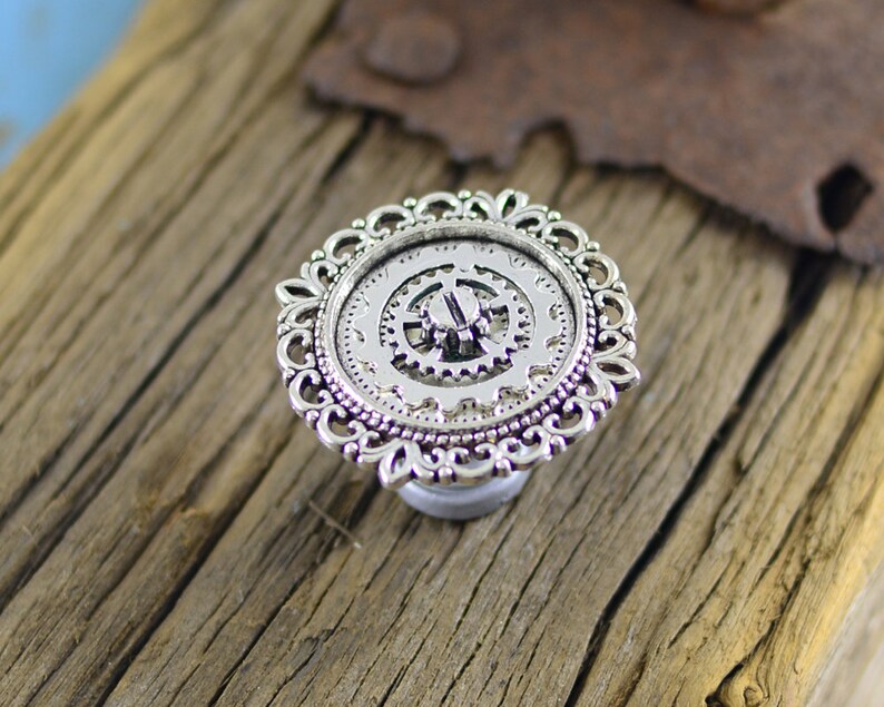 Steampunk Gear Knob Vintage Look Drawer Knobs Dresser Knob Etsy