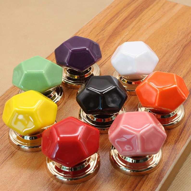 Vintage Diamond Shape Ceramic Knobs Dresser Knob Drawer Pulls Etsy