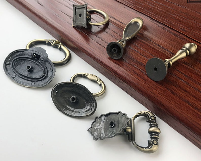Antique Bronze Drop Ring Pulls Drawer Pulls Handles Knobs Etsy