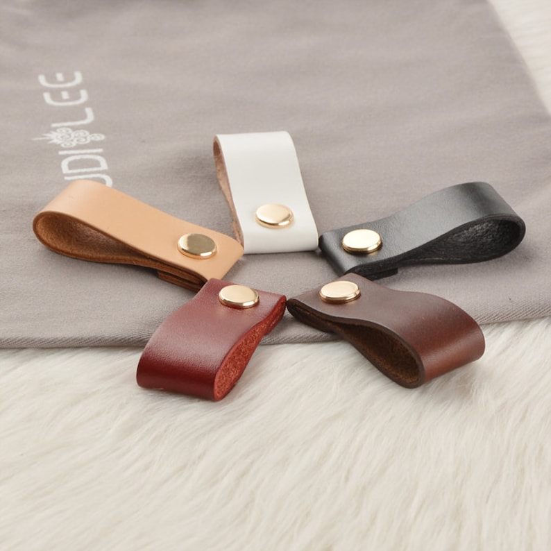 739 5 Color Soft Leather Door Handles For Cabinet Wardrobe Cupboard Drawer Pull Knobs Furniture Kitchen Hardware Decorative Accessories