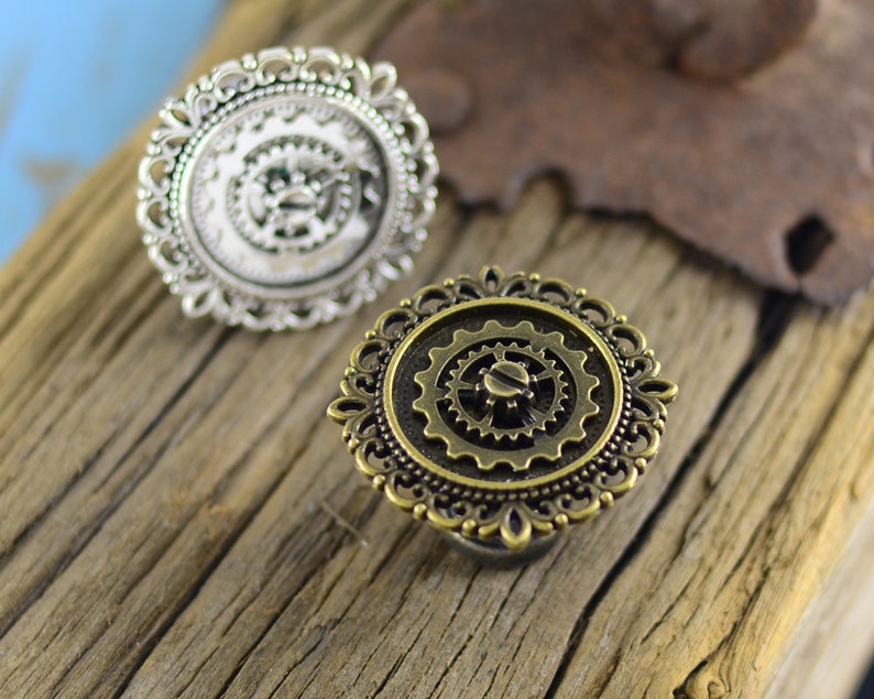 Steampunk Gear Knob Vintage Look Drawer Knobs Dresser Knob Etsy