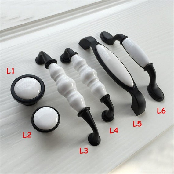 3.75 4.17 5black White Dresser Pulls Drawer Etsy