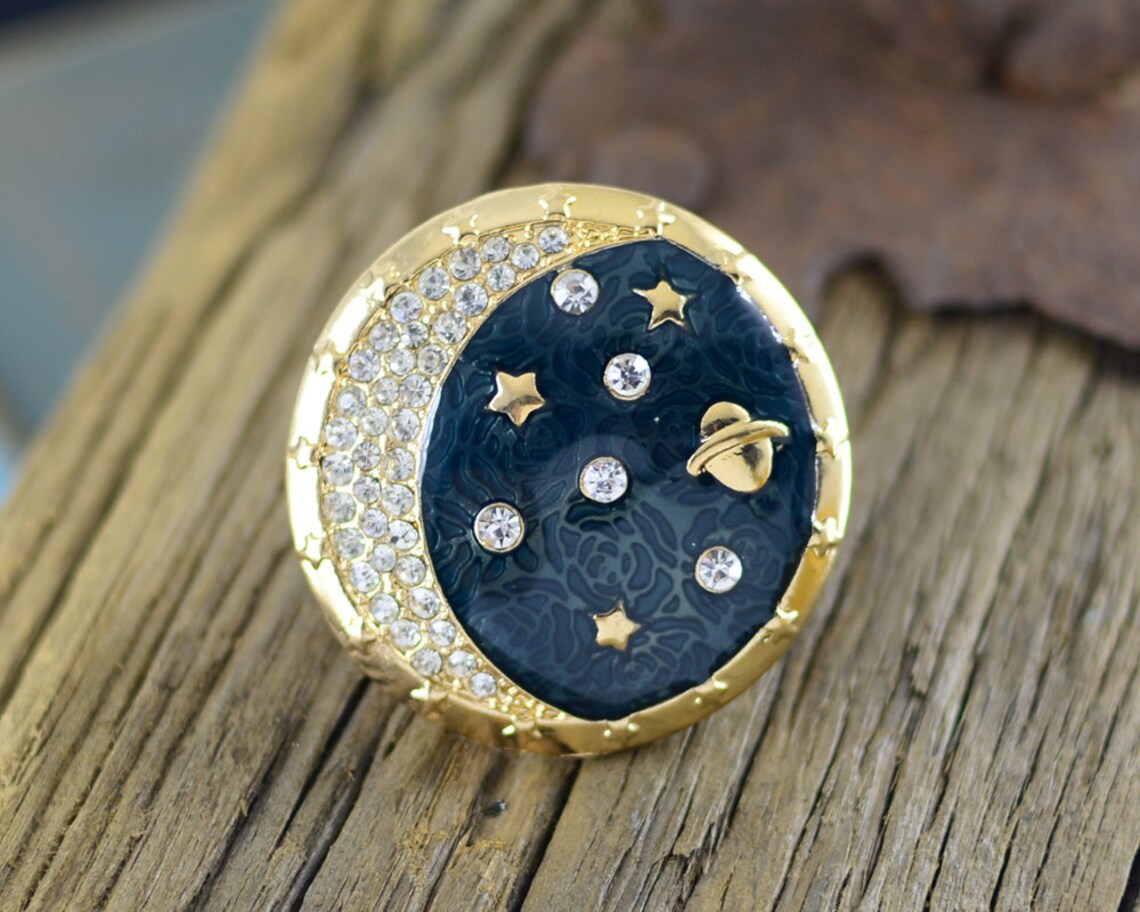 Enamel Moon and Stars Drawer Knobs / Starry Sky / Etsy