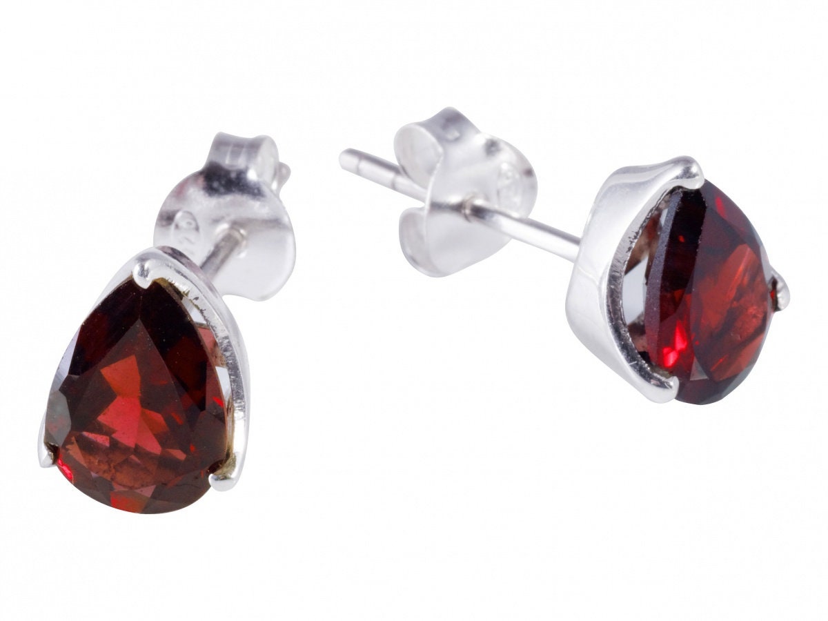 Garnet earrings | Etsy
