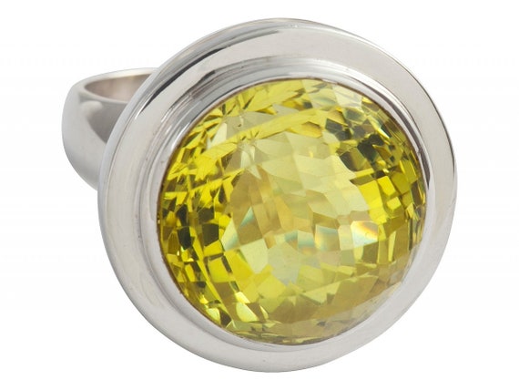 Round Amber Raised Bezel Ring Round Amber Raised Bezel Ring