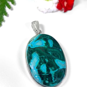 Malachite-Chrysocolla pendant