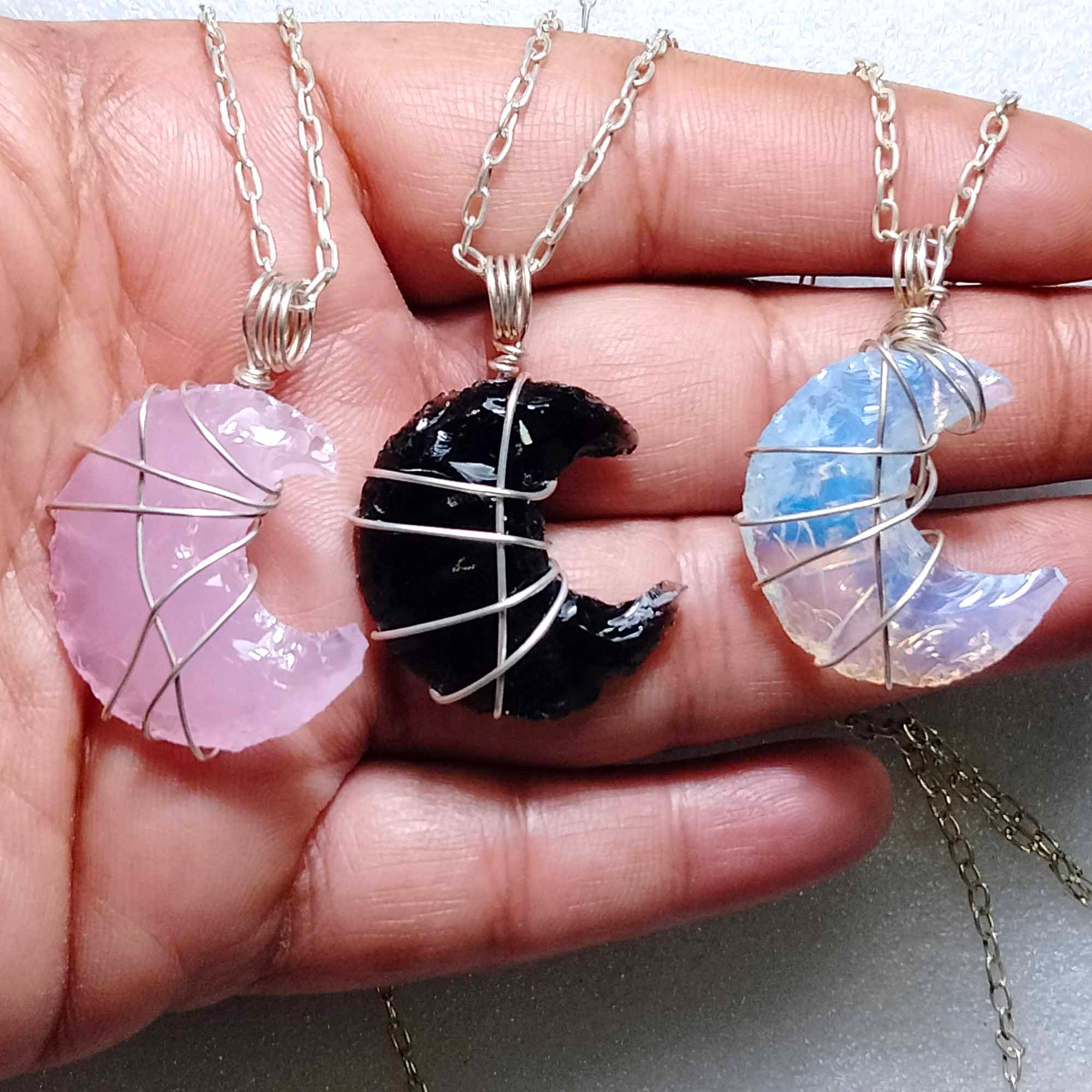 Moon crystal necklace deals