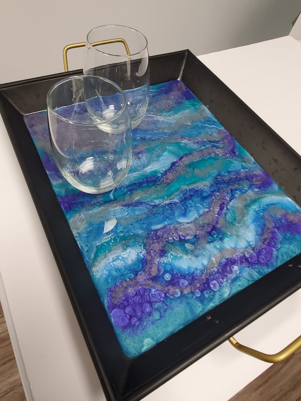 Decorative Resin Serving Tray Functional Art Etsy