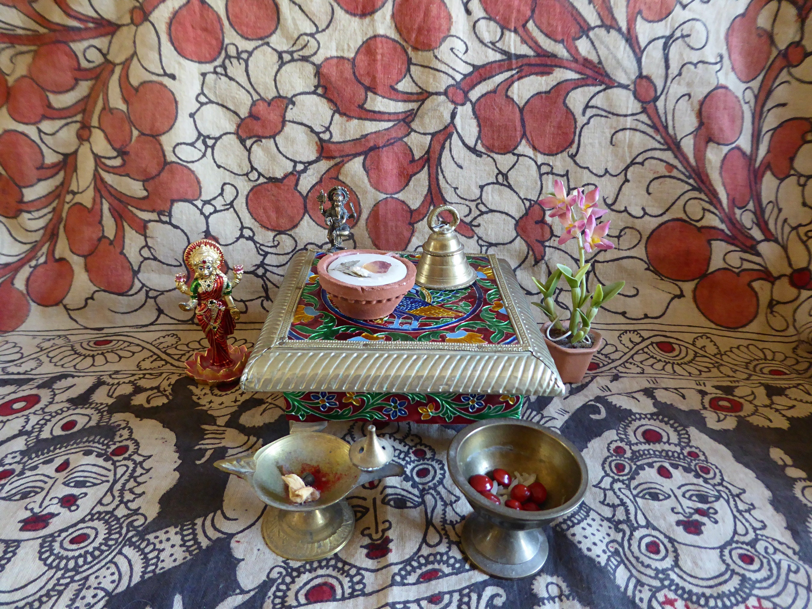 Vintage Indian Peacock Puja Pooja Table Prayer Pray Metal Etsy