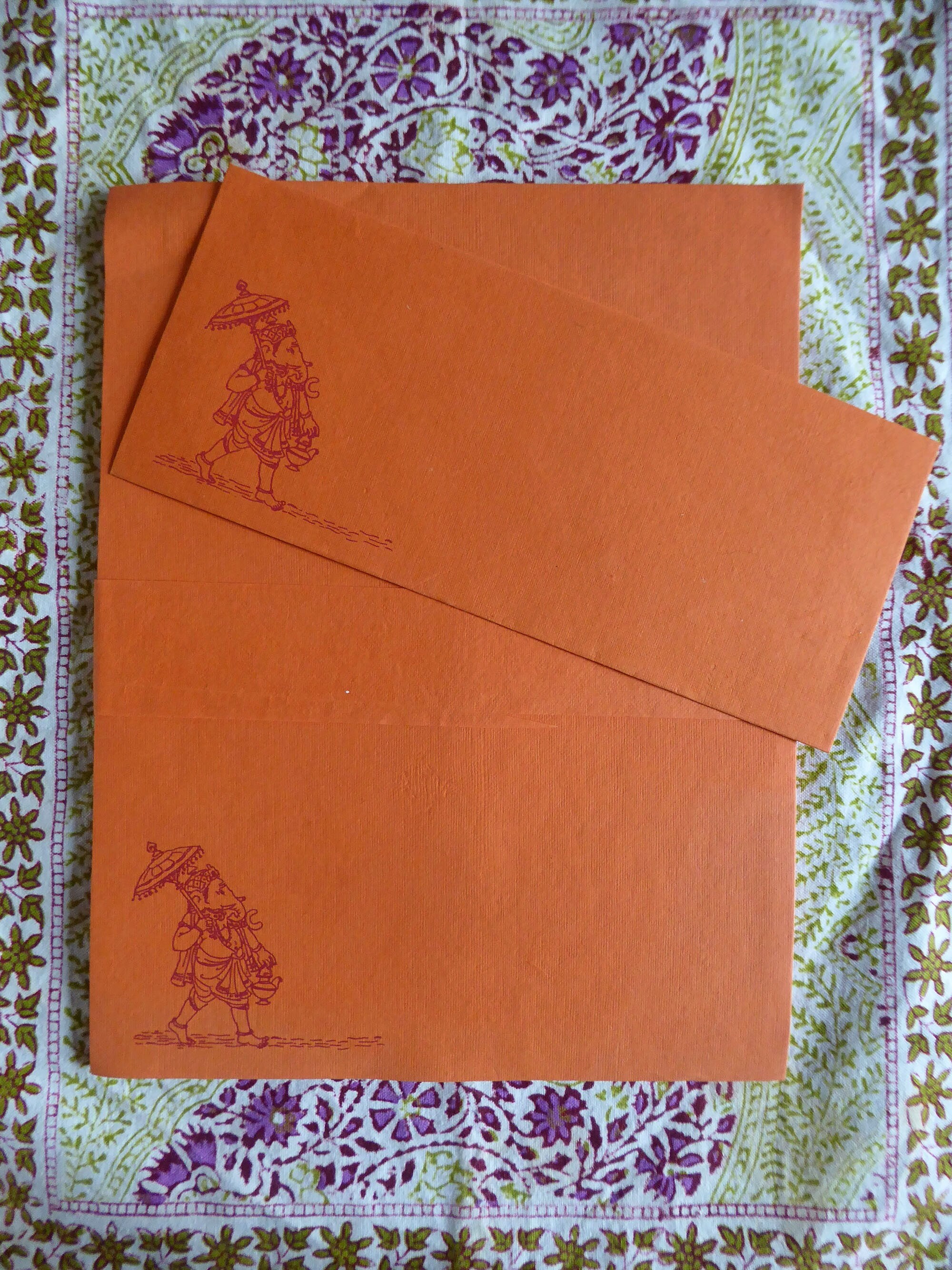 10 Indian Block Print Writing Sheets Envelopes Lord Ganesh Etsy