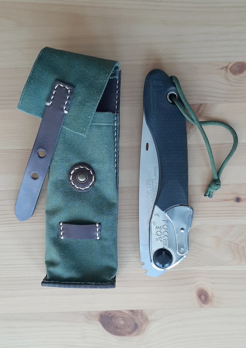 Leather and Waxed Canvas Bushcraft Pouch for Silky Pocketboy Etsy