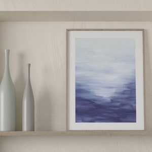 Painting prints, Watercolor prints, Indigo abstract wall art, Abstract prints, Indigo white print, Blue white, Printable wall art, Art print