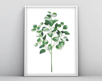 Plant print , Leaf print, Watercolor paintings, Botanical Poster, Art prints, Monstera, palm leaf, Watercolor art, Kitchen decor, Printable