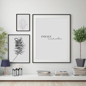 Modern Botanical Print Set: Black & White Wall Art (Digital Download)
