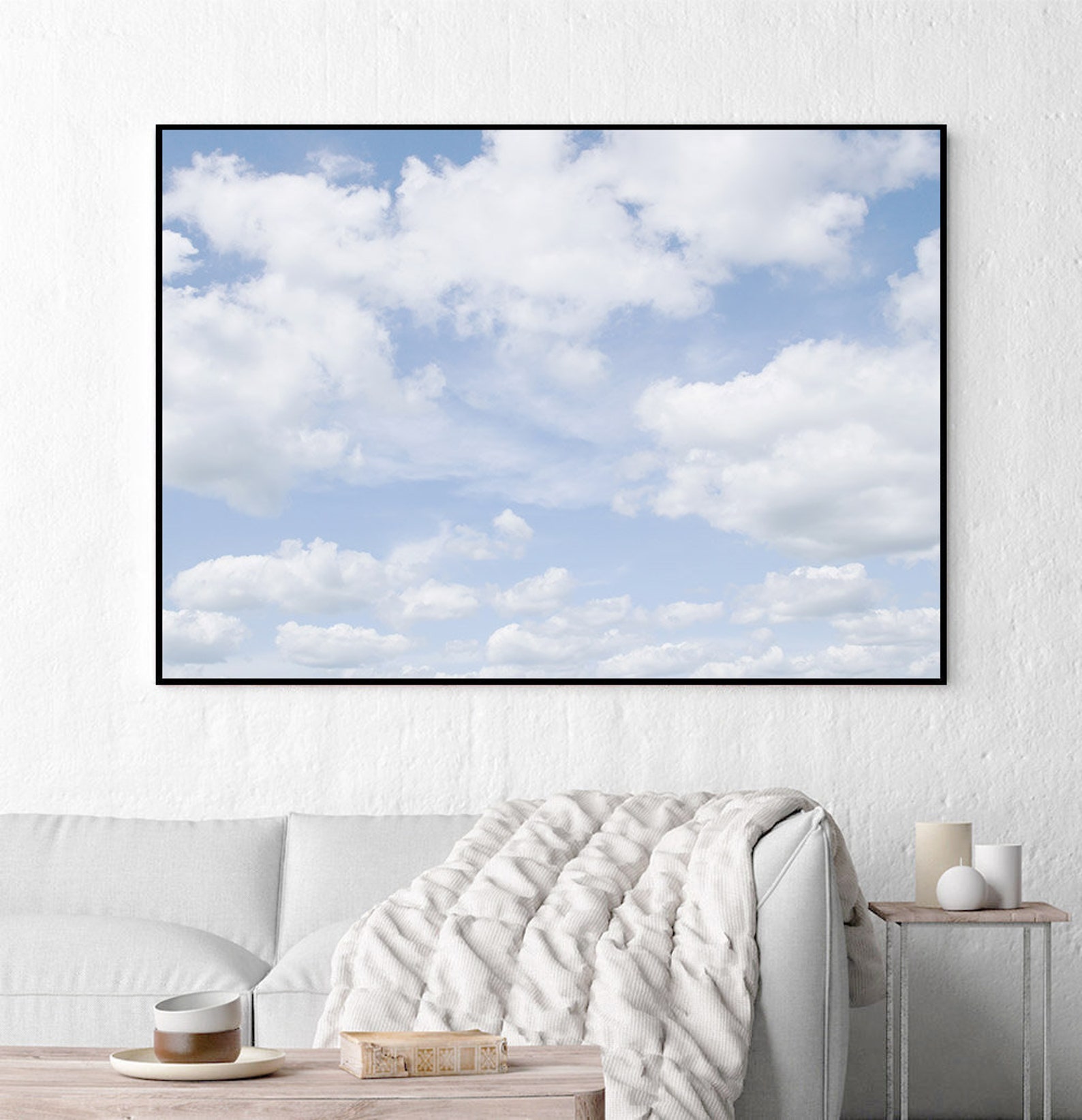 Blue sky prints Cloud print Baby room wall art Baby shower | Etsy