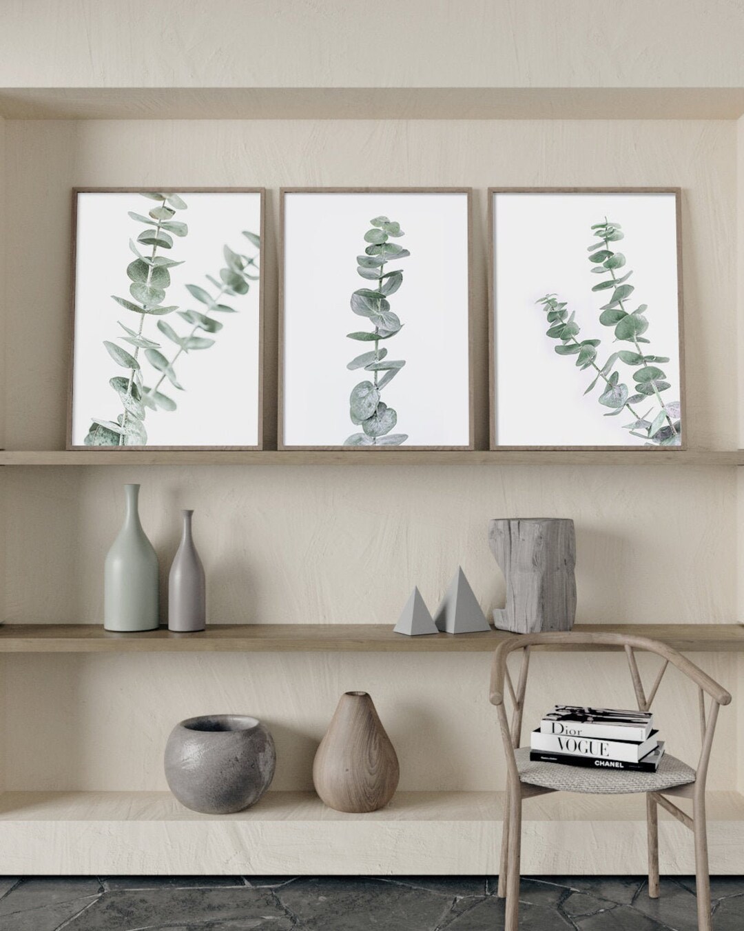 Set of 3 Botanical Print Set Leaf Print Watercolor Kitchen Art Set of ...