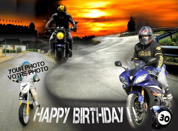 Idee Anniversaire Theme Moto Happy Birthday Biker Feuille Etsy Idee Anniversaire Theme Moto Happy Birthday Biker Feuille Etsy