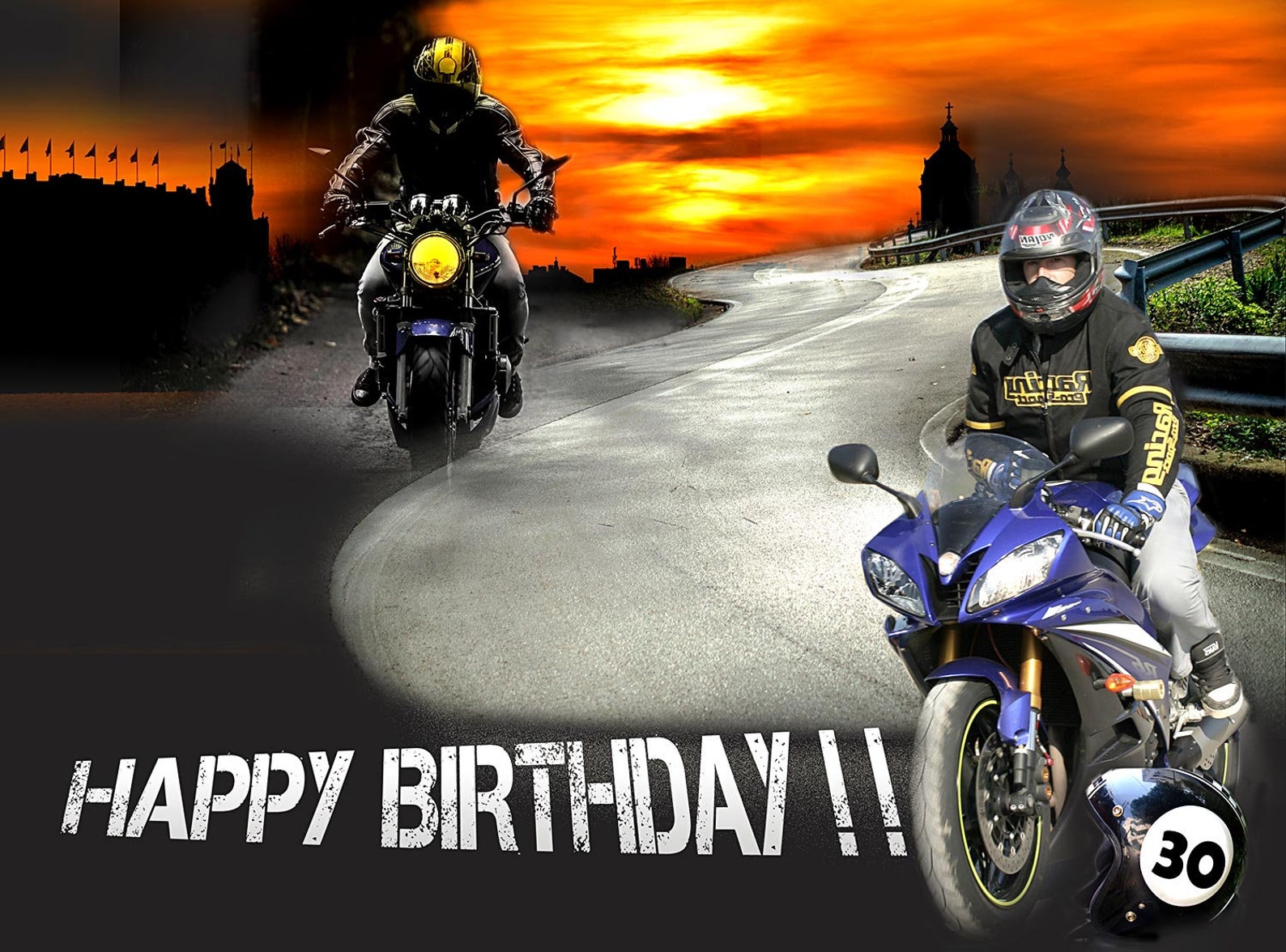 Idea birthday motorcycle theme Happy birthday Biker Sugar | Etsy
