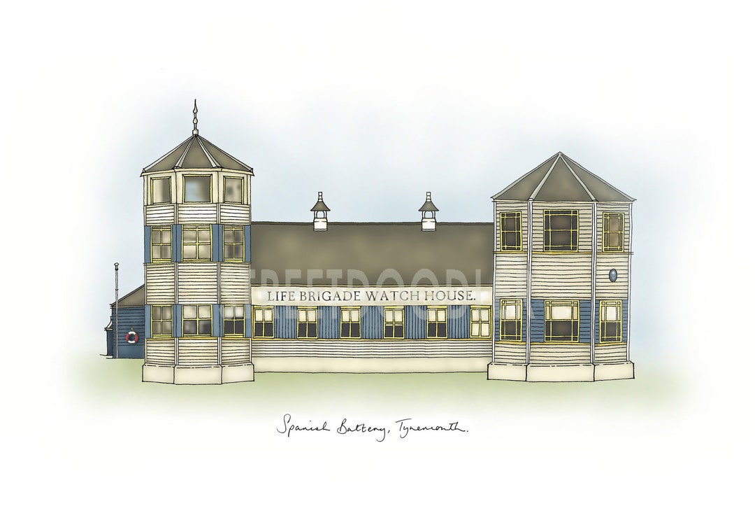 The Watch House Spanish Battery Tynemouth Stretched Canvas Etsy