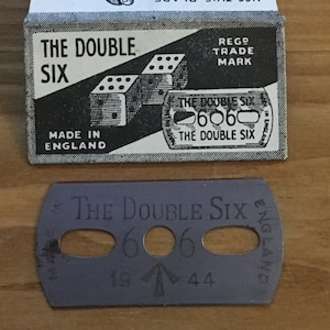 1944 WW2 Escape & Evade Razor Blade “THE DOUBLE SIX” World War 2 Collectables