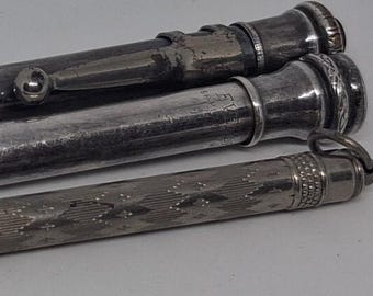 ヴィンテージのシルバープレート＆ロールシルバー製シャープペンシル3本セット