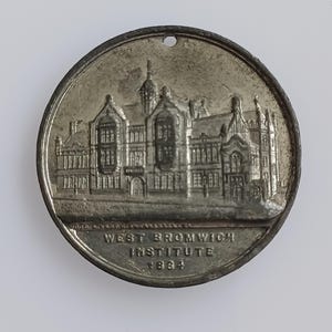 1884 West Bromwich Institute Commemorative Medal Alderman Farley JP Victorian History