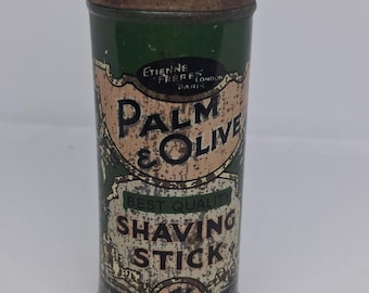 Lata rara e vintage de bastão de barbear Palm & Olive