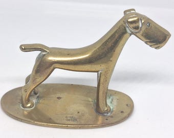 Vintage Austrian Brass Terrier Dog Figure Art Deco Hagenauer Style
