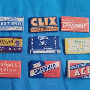 Vintage Single Edge Razor Blade & Wrappers 9x Various Bundle Job Lot Shaving Advertising Collectables B7