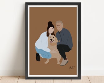 Minimal Custom Digital Illustrations, Faceless Portrait, Family Portrait, Couple digital illustration, Boyfriend Gift, Girlfriend Gift