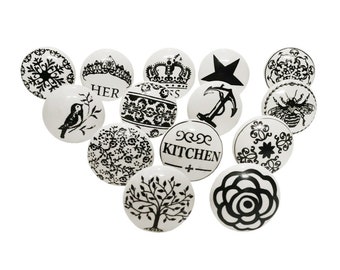Hand Painted Ceramic Door Knobs: Decorative Cabinet Drawer Pulls