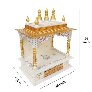 Handcrafted Wooden Temple Mandir: Hand-Painted Pooja Ghar, Indian Art