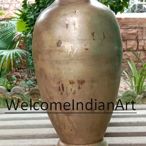 Brass Antique Vase/Rustic Flower Vase/Antique flower Pot/Outdoor And Garden Vintage Flower Pot/Farmhouse Rustic Home Decor