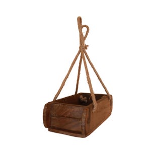 Vintage Hand geschnitzte Holz Backstein Form Box 33 x 10 x 15 cm Tablett Pflanzer Rustikale Primitive Bauernhaus Dekor Mehrzweckschüssel Eimer Schublade Geschenk