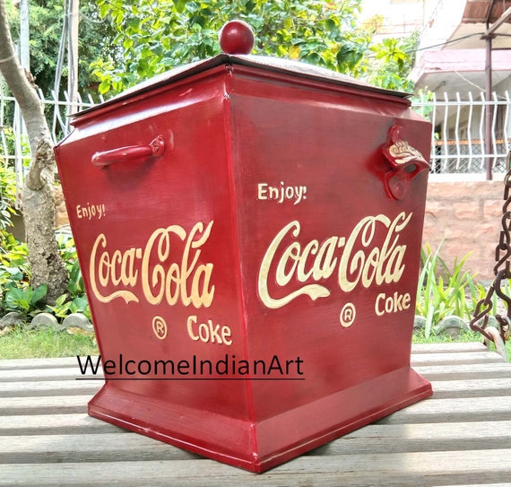 Old Iron Coca Cola Box/ Drink Coca Cola Ice Cold Box/ Retro