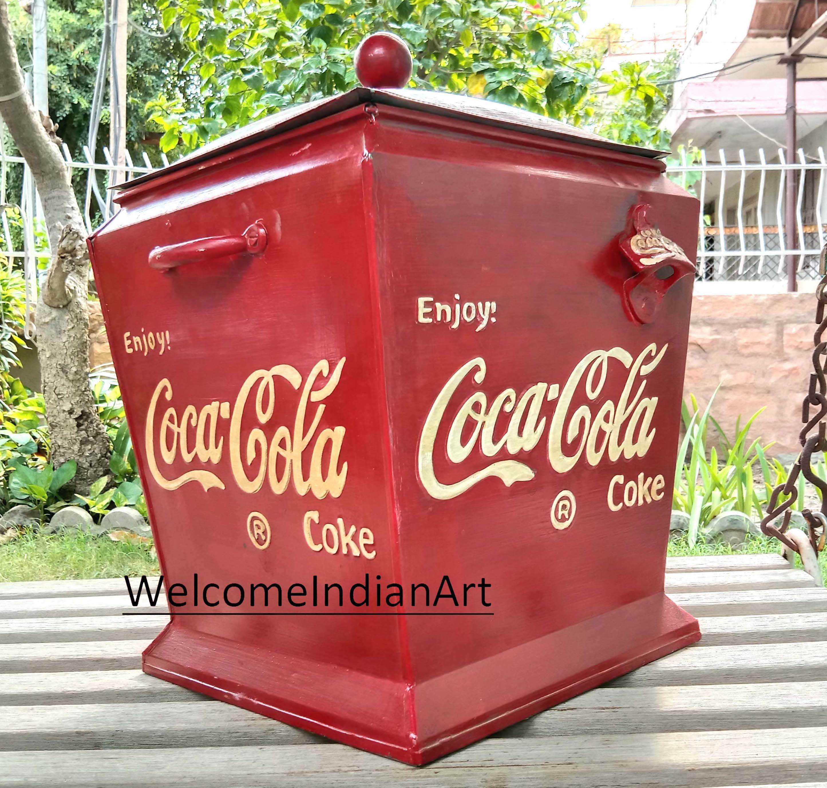 Old Iron Coca Cola Box/ Drink Coca Cola Ice Cold Box/ Retro