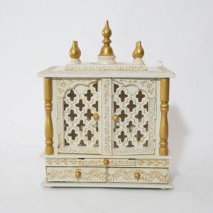 Templo Hindú Mandir de Madera para Pared | Altar Pooja para el Hogar | Decoración Espiritual India