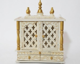 Templo Hindú Mandir de Madera para Pared | Altar Pooja para el Hogar | Decoración Espiritual India